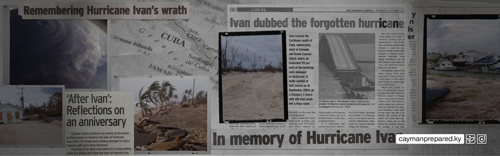 Collage of Hurricane Ivan news clippings