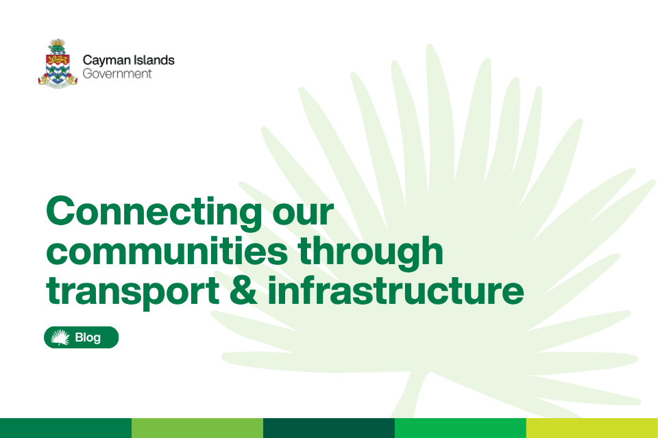 Thumbnail artwork with shades of green and text "Connecting Our Communities Through Transport & Infrastructure"